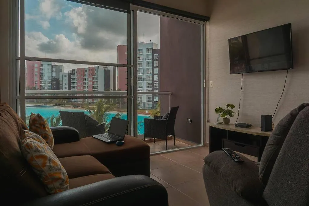 Dr02 Departamento Moderno Con Vista A La Laguna En Dream Lagoons Cancun Apartment